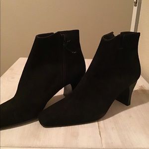Black suede booties